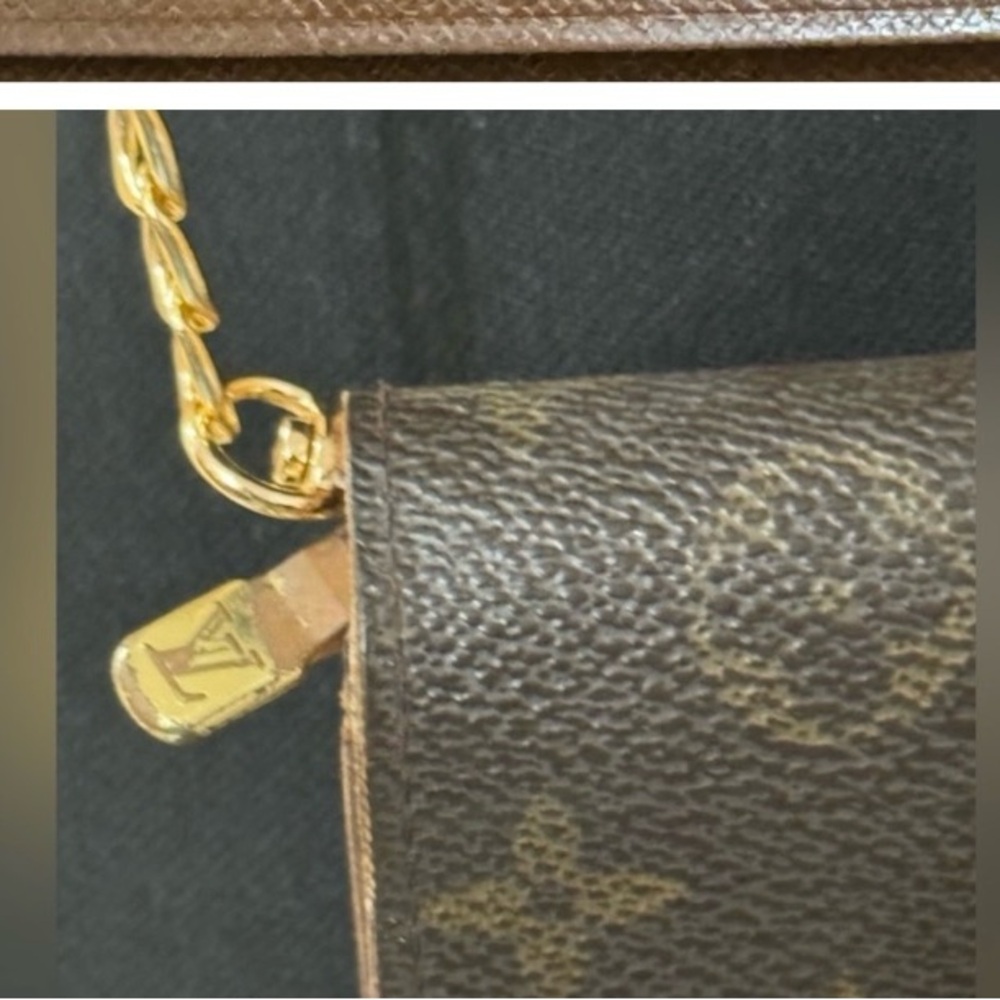 Authentic Louis Vuitton Brown Monogram with Gold Accents